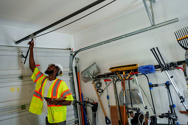 Professional Garage Door Panel Replacement technician working in Rustburg, VA